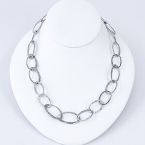 Vintage Silpada Sterling Silver 925 Hammered Oval Link Necklace 19" N1667